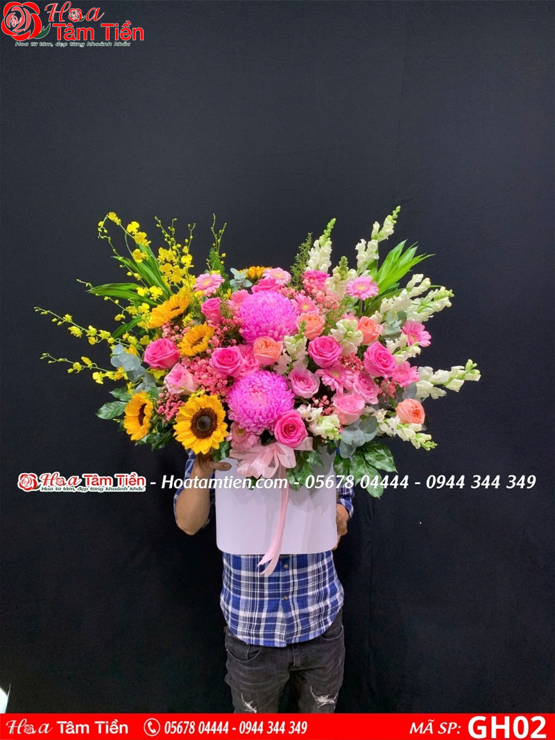 Hoa Tâm Tiền Lẵng hoa hướng dương tươi sáng. MSP 02