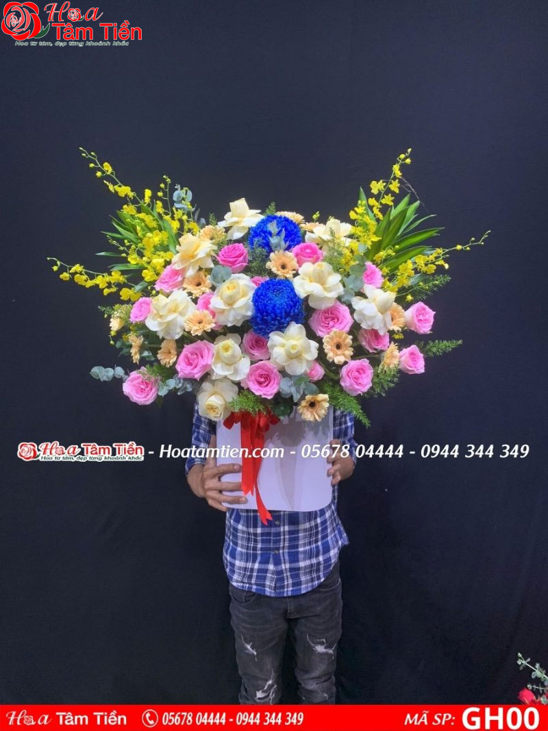 Hoa Tâm Tiền Lẵng hoa hồng nhẹ nhàng, lãng mạn